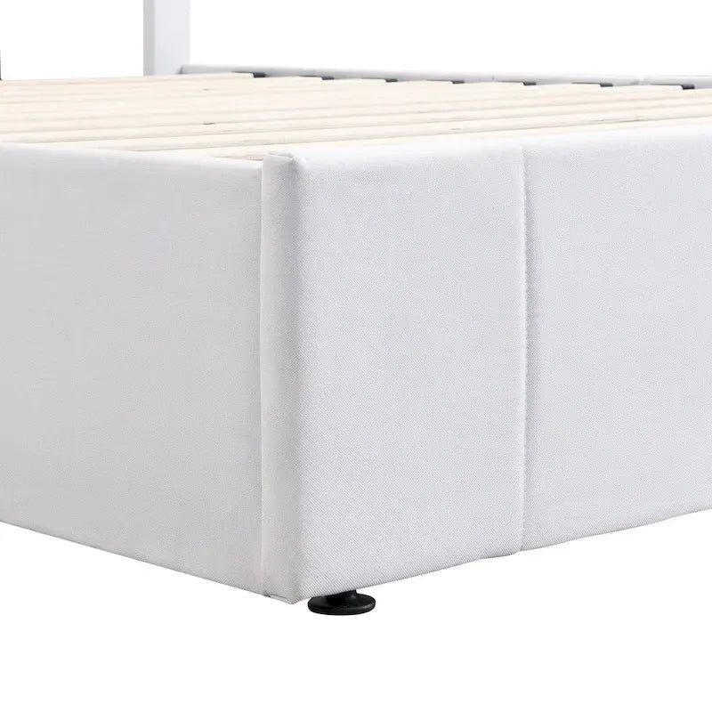 Upholstered Platform Bed with Hydraulic Storage System