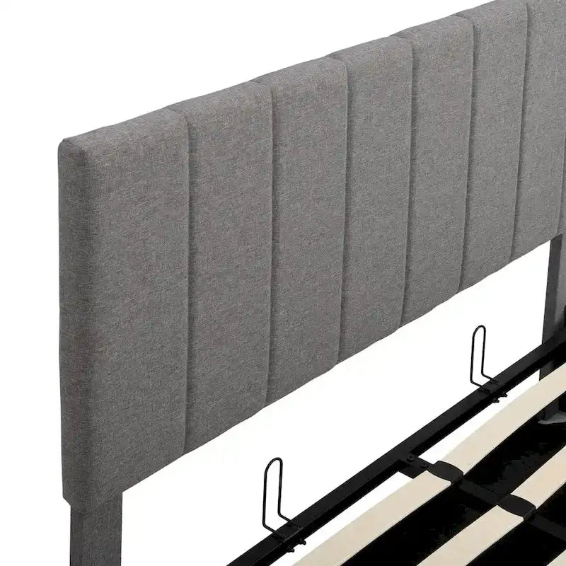 Upholstered Platform Bed with Hydraulic Storage System