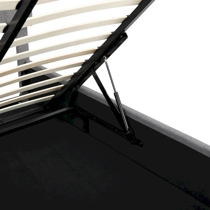 Upholstered Platform Bed with Hydraulic Storage System