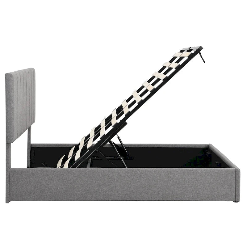 Upholstered Platform Bed with Hydraulic Storage System