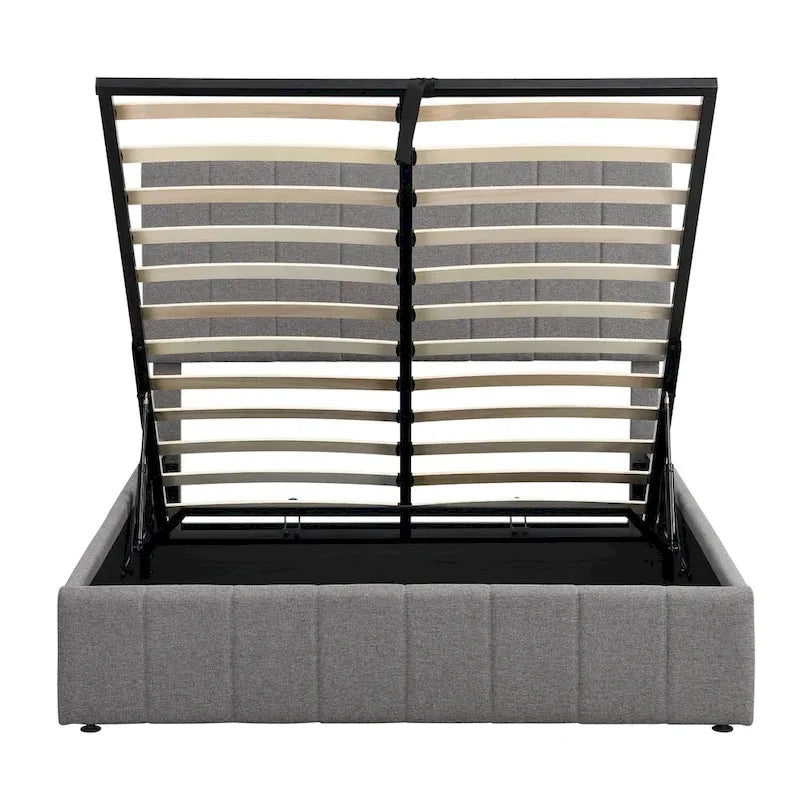 Upholstered Platform Bed with Hydraulic Storage System