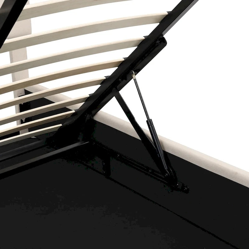 Upholstered Platform Bed with Hydraulic Storage System