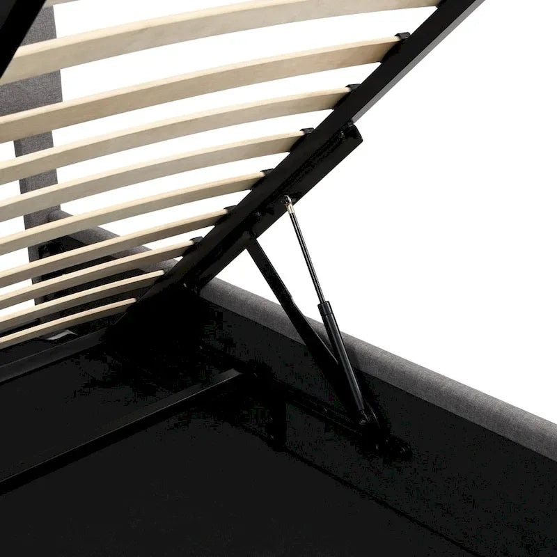 Upholstered Platform Bed with Hydraulic Storage System