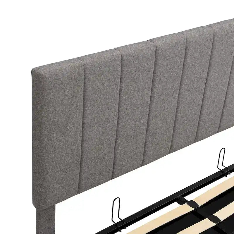 Upholstered Platform Bed with Hydraulic Storage System