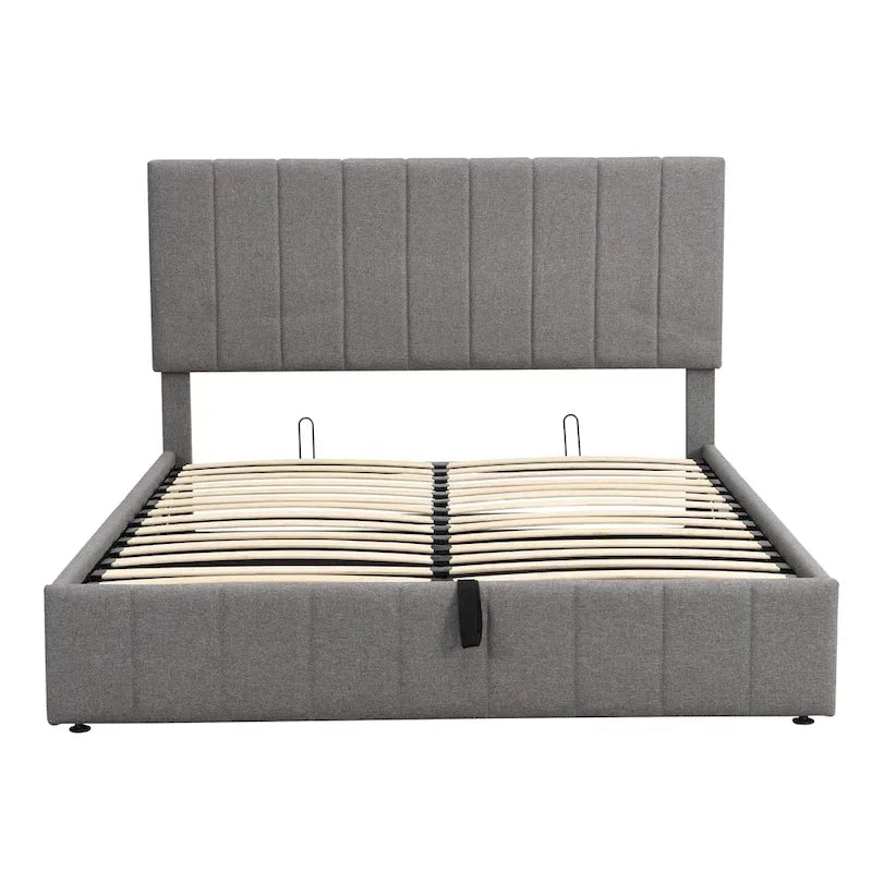Upholstered Platform Bed with Hydraulic Storage System