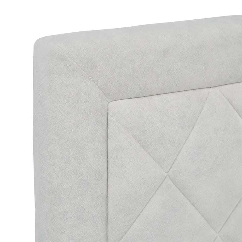 Velvet Fabric Platform Bed, Modern Style