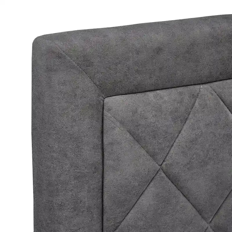 Velvet Fabric Platform Bed, Modern Style