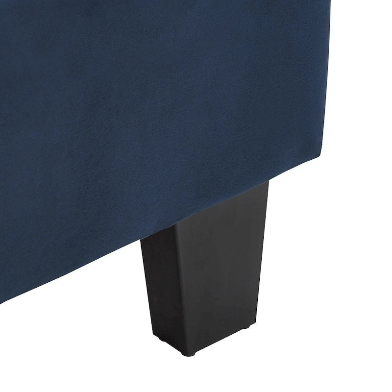Velvet Fabric Platform Bed, Modern Style