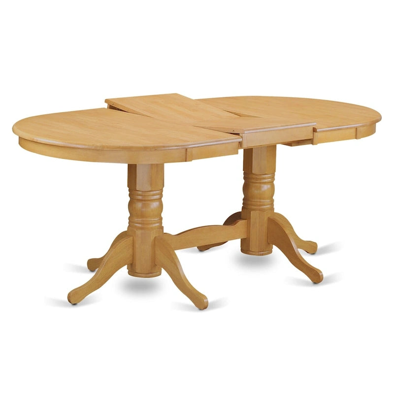 Oval Dining Table with Double Pedestal Base