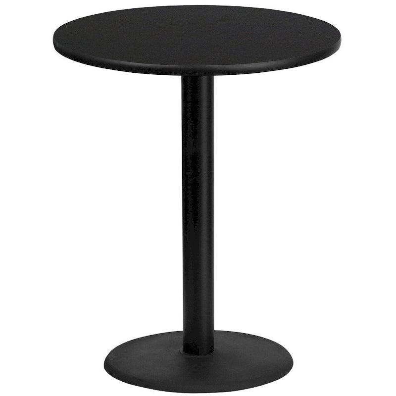 36 Inch Round Laminate Table Top with 24 Inch Round Bar Height Base