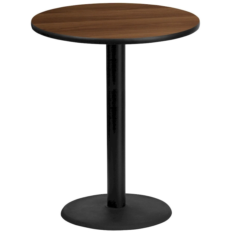 36 Inch Round Laminate Table Top with 24 Inch Round Bar Height Base