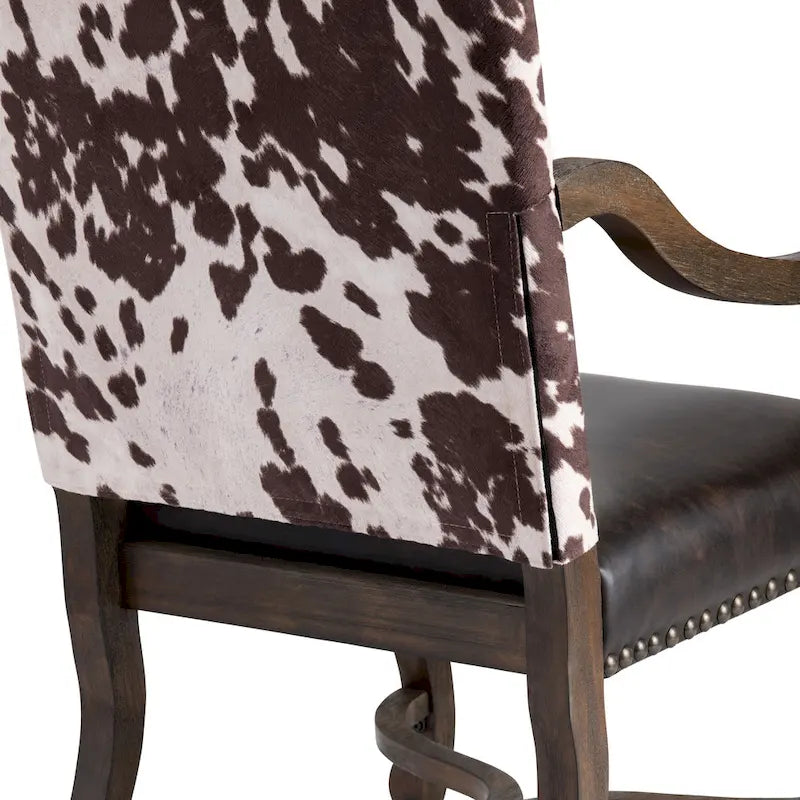 Bonded Leather and Faux Cowhide Accent Chair - 30 x 24 x 42 Inches