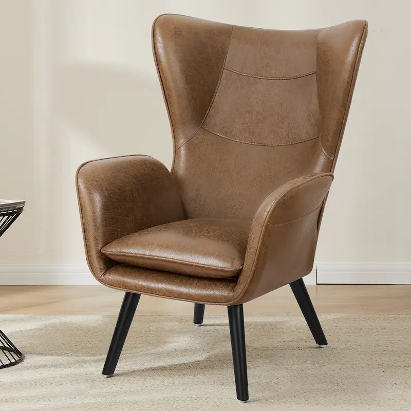 Upholstered Wingback Accent Chair - 40.55 H x 28.34 W x 33.1 D Inches