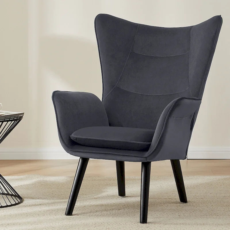 Upholstered Wingback Accent Chair - 40.55 H x 28.34 W x 33.1 D Inches