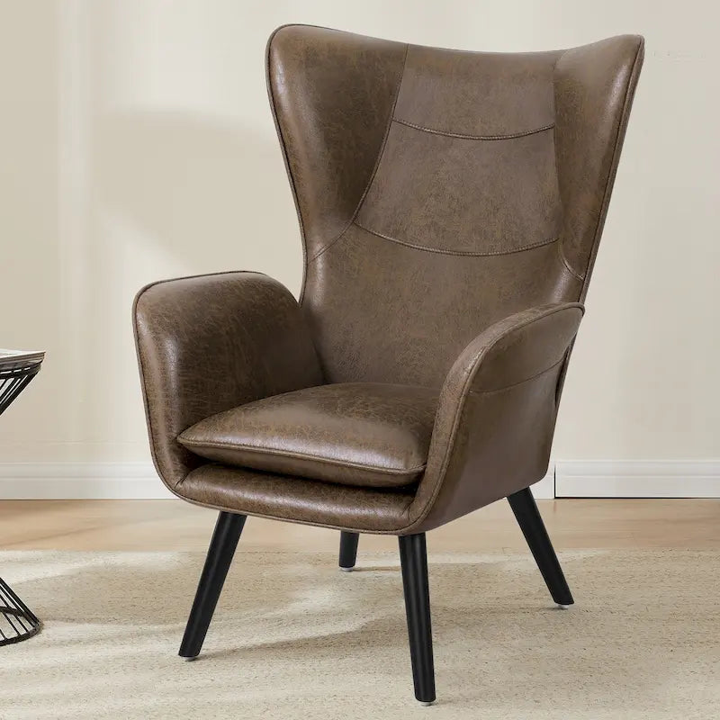 Upholstered Wingback Accent Chair - 40.55 H x 28.34 W x 33.1 D Inches