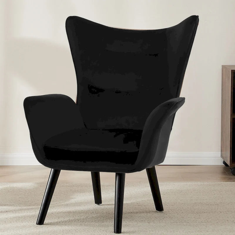 Upholstered Wingback Accent Chair - 40.55 H x 28.34 W x 33.1 D Inches