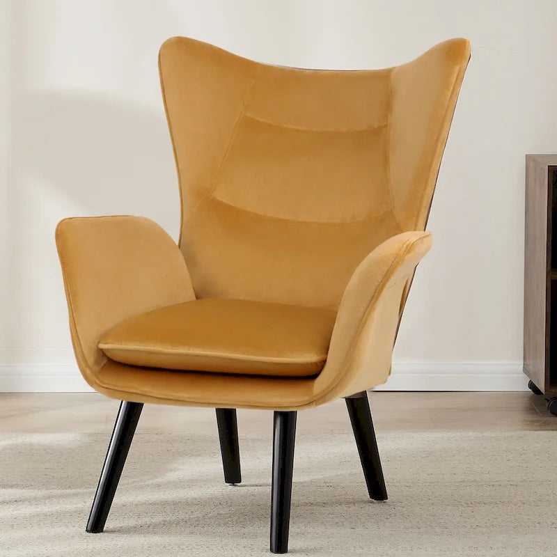 Upholstered Wingback Accent Chair - 40.55 H x 28.34 W x 33.1 D Inches