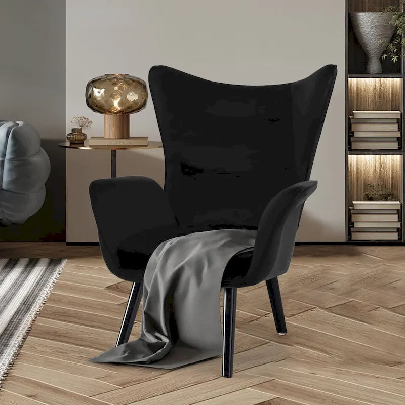 Upholstered Wingback Accent Chair - 40.55 H x 28.34 W x 33.1 D Inches