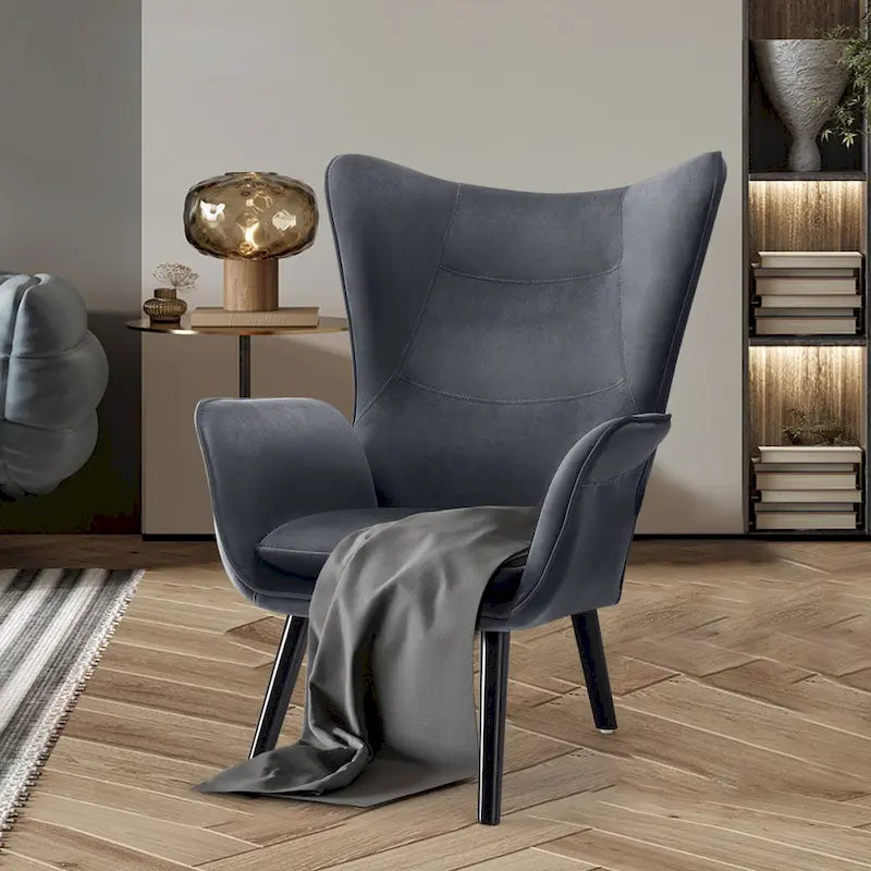 Upholstered Wingback Accent Chair - 40.55 H x 28.34 W x 33.1 D Inches