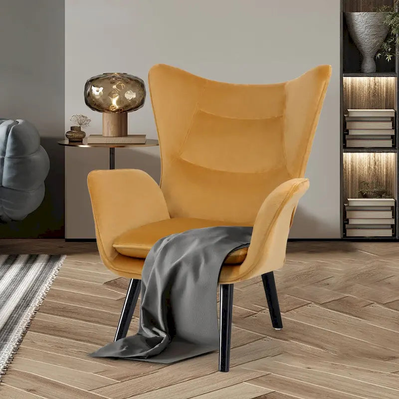 Upholstered Wingback Accent Chair - 40.55 H x 28.34 W x 33.1 D Inches