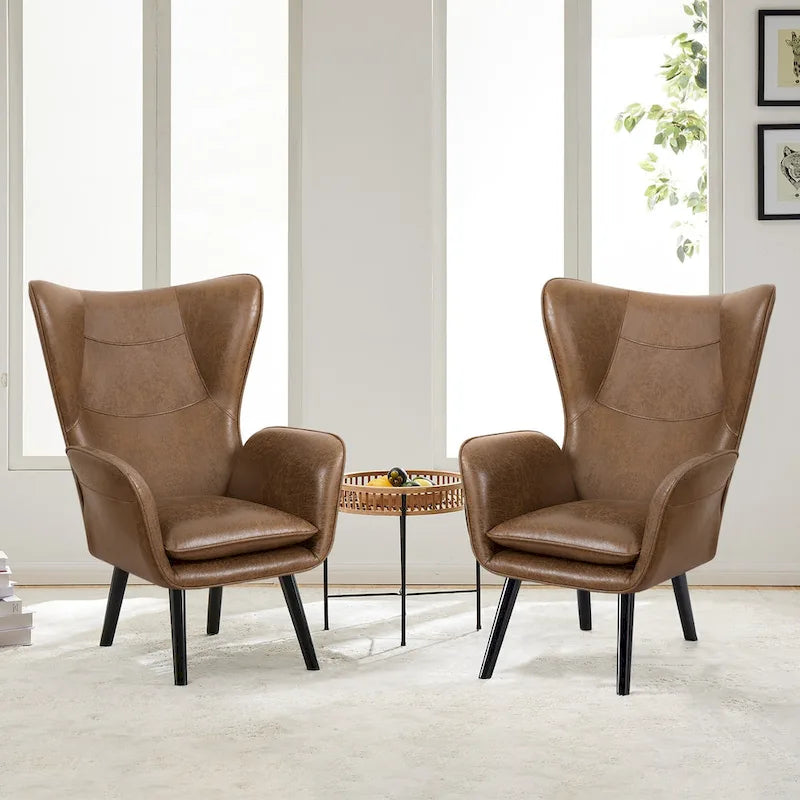 Upholstered Wingback Accent Chair - 40.55 H x 28.34 W x 33.1 D Inches