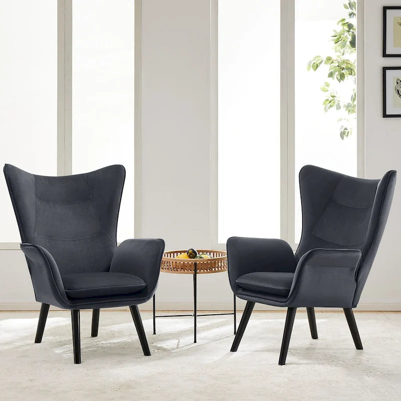 Upholstered Wingback Accent Chair - 40.55 H x 28.34 W x 33.1 D Inches