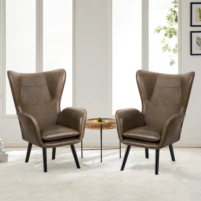 Upholstered Wingback Accent Chair - 40.55 H x 28.34 W x 33.1 D Inches