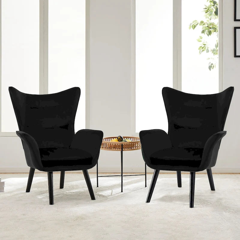 Upholstered Wingback Accent Chair - 40.55 H x 28.34 W x 33.1 D Inches