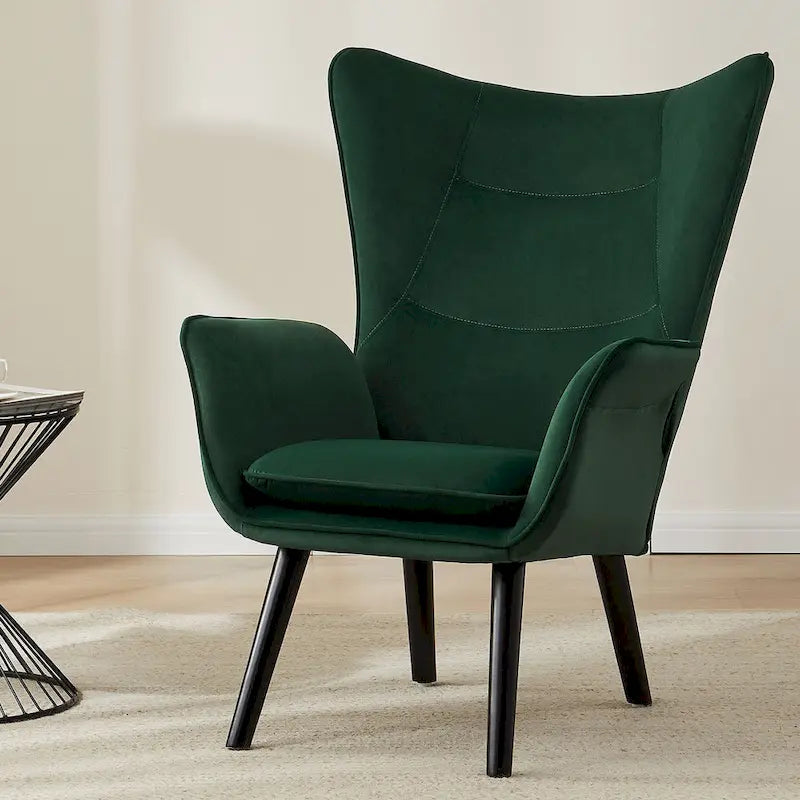 Upholstered Wingback Accent Chair - 40.55 H x 28.34 W x 33.1 D Inches