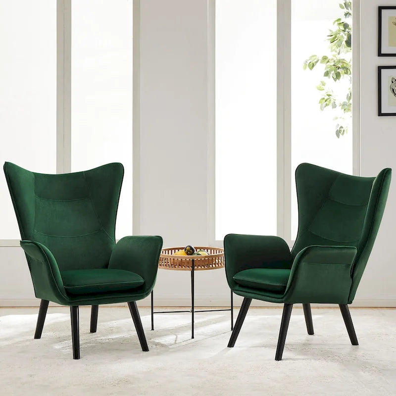 Upholstered Wingback Accent Chair - 40.55 H x 28.34 W x 33.1 D Inches