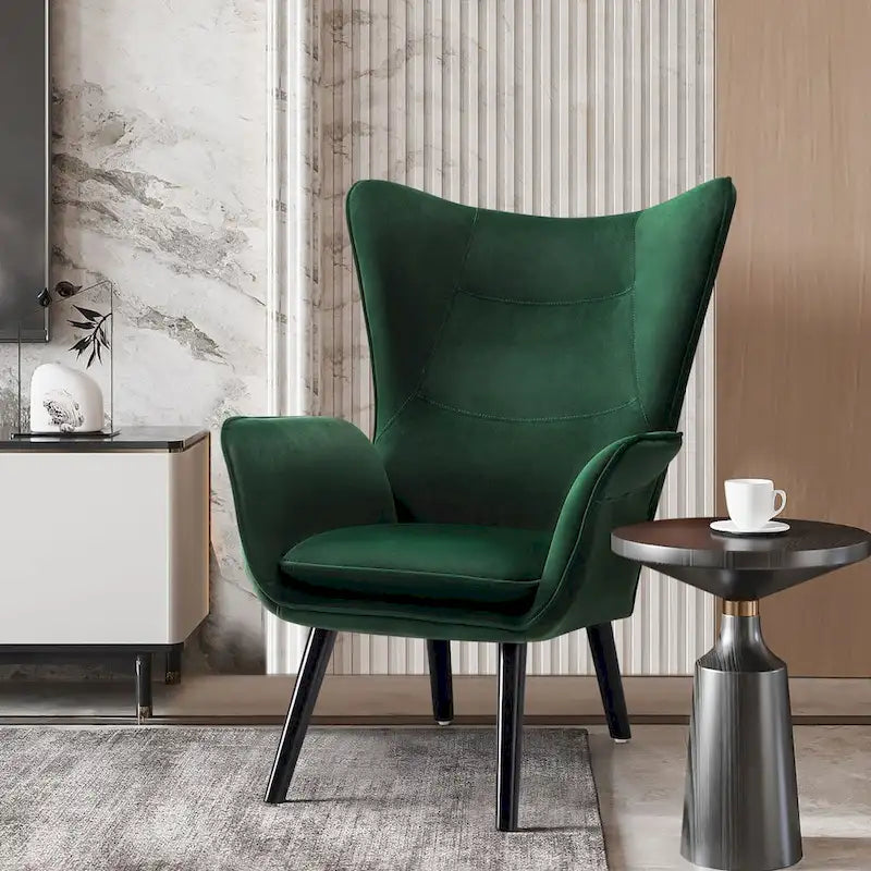 Upholstered Wingback Accent Chair - 40.55 H x 28.34 W x 33.1 D Inches