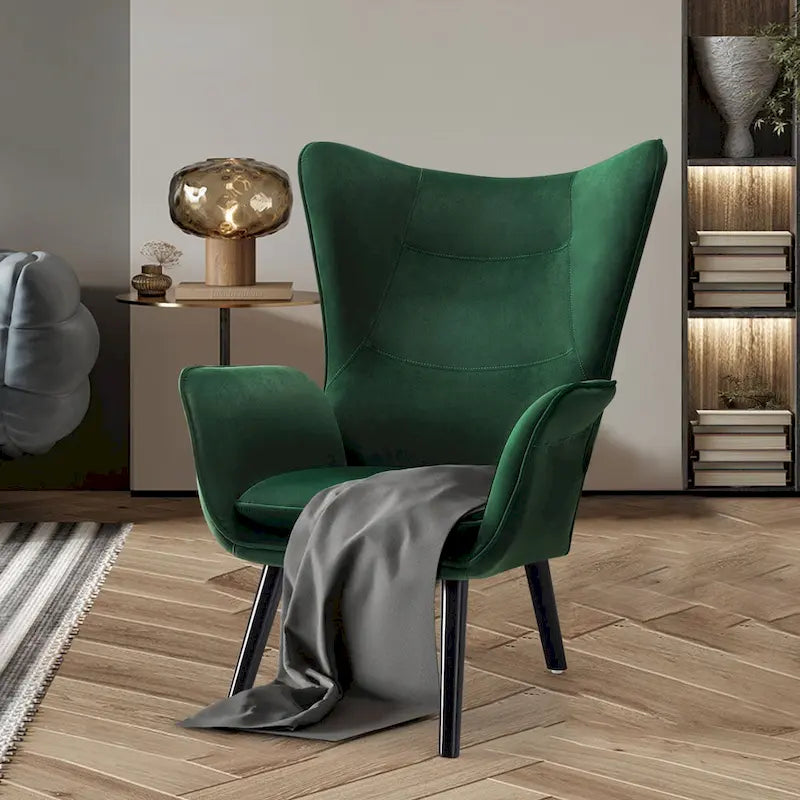 Upholstered Wingback Accent Chair - 40.55 H x 28.34 W x 33.1 D Inches