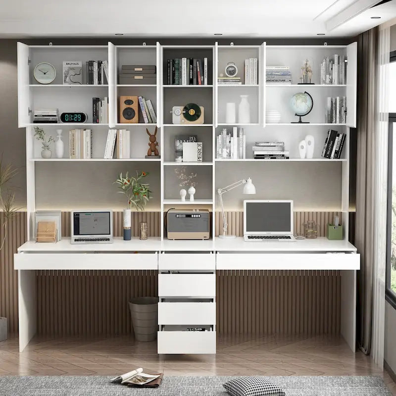 Work and Play Desk with Shelving for Gamers and Professionals