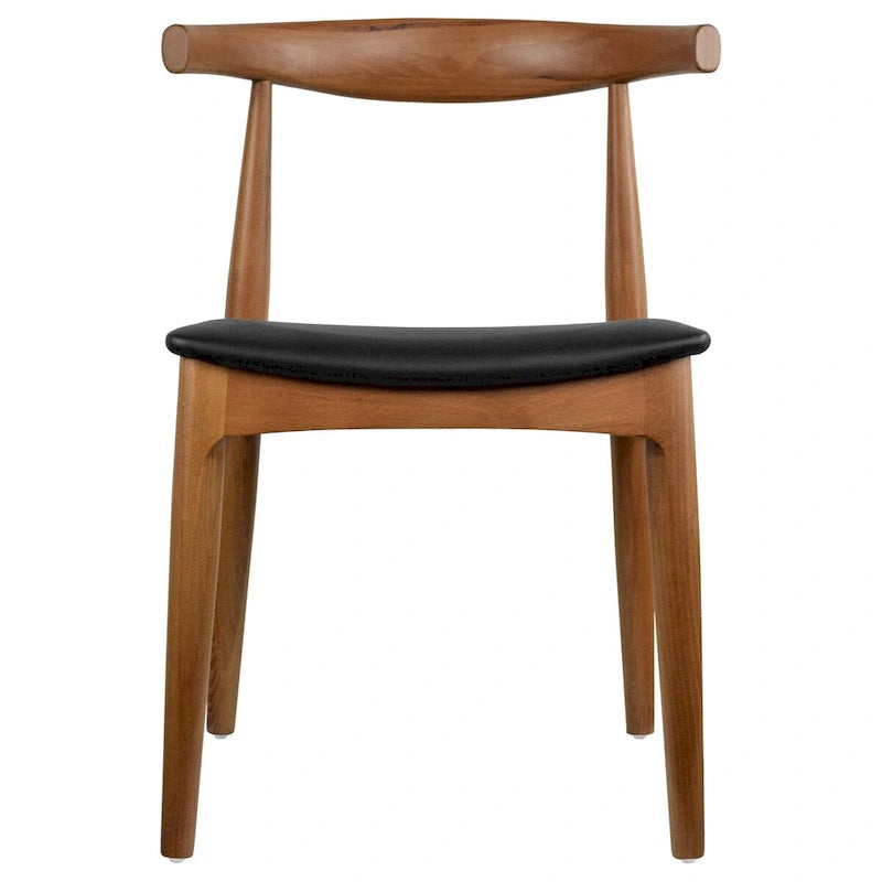Solid Wood PU Leather Cushion Dining Chair with Padded Seat