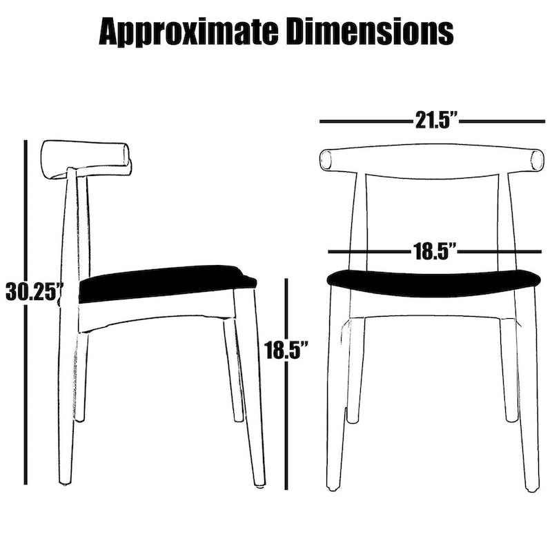 Solid Wood PU Leather Cushion Dining Chair with Padded Seat