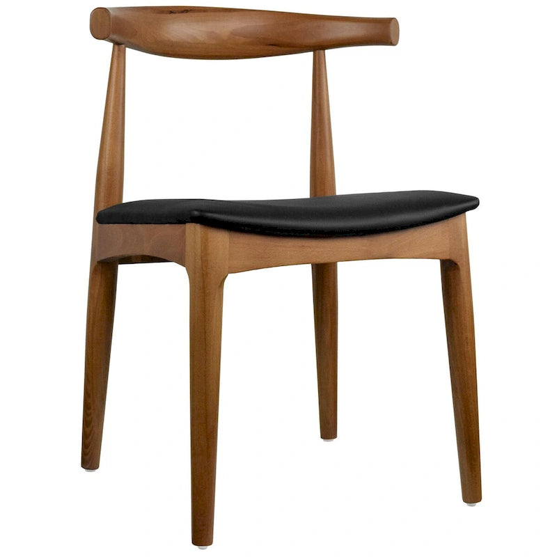Solid Wood PU Leather Cushion Dining Chair with Padded Seat