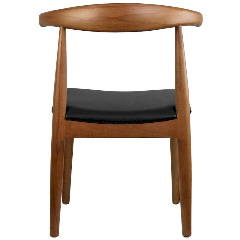 Solid Wood PU Leather Cushion Dining Chair with Padded Seat