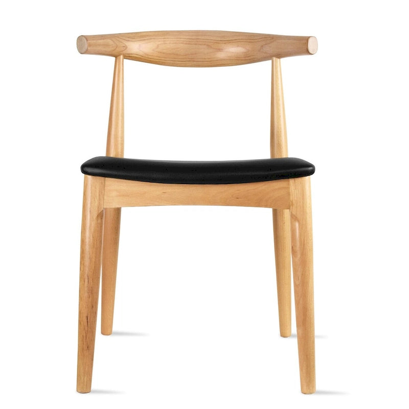 Solid Wood PU Leather Cushion Dining Chair with Padded Seat