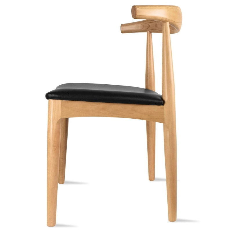 Solid Wood PU Leather Cushion Dining Chair with Padded Seat