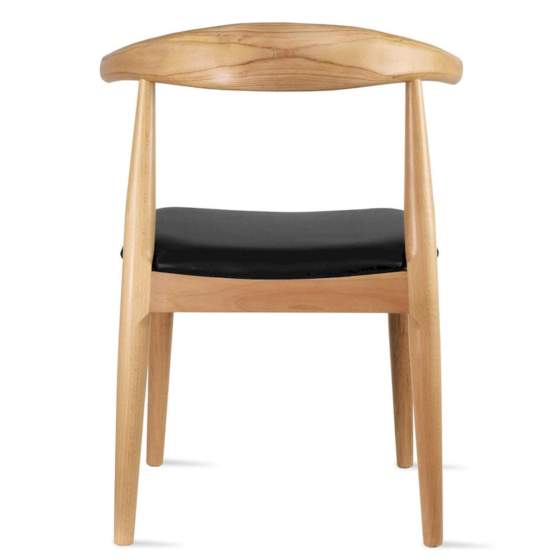 Solid Wood PU Leather Cushion Dining Chair with Padded Seat