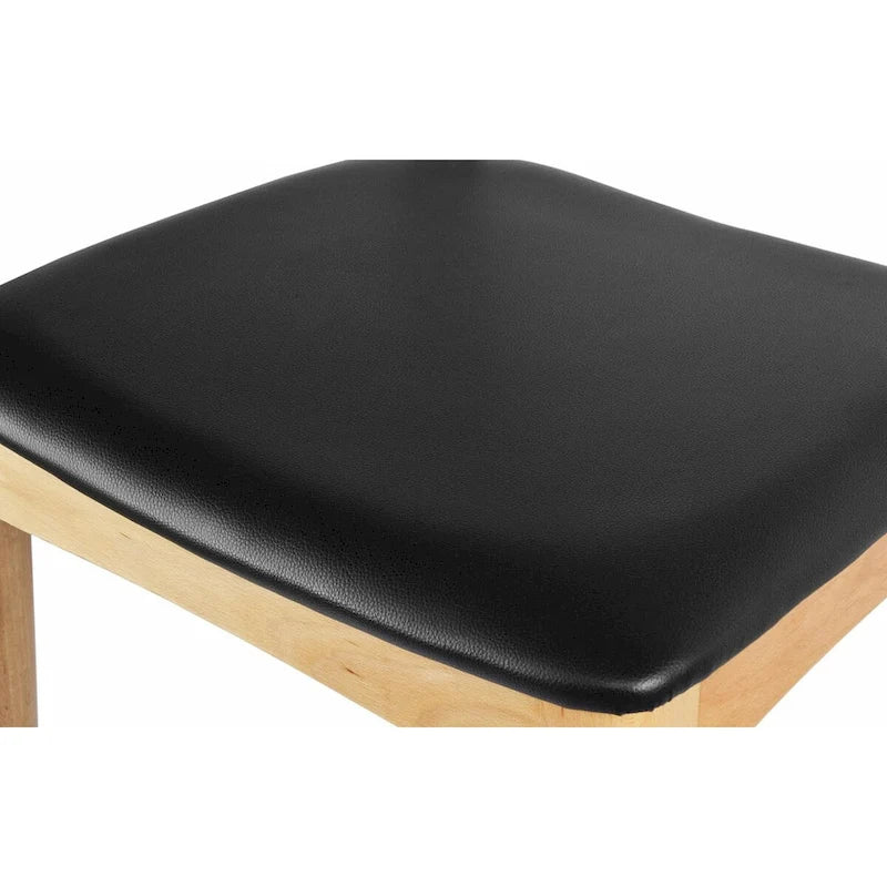 Solid Wood PU Leather Cushion Dining Chair with Padded Seat