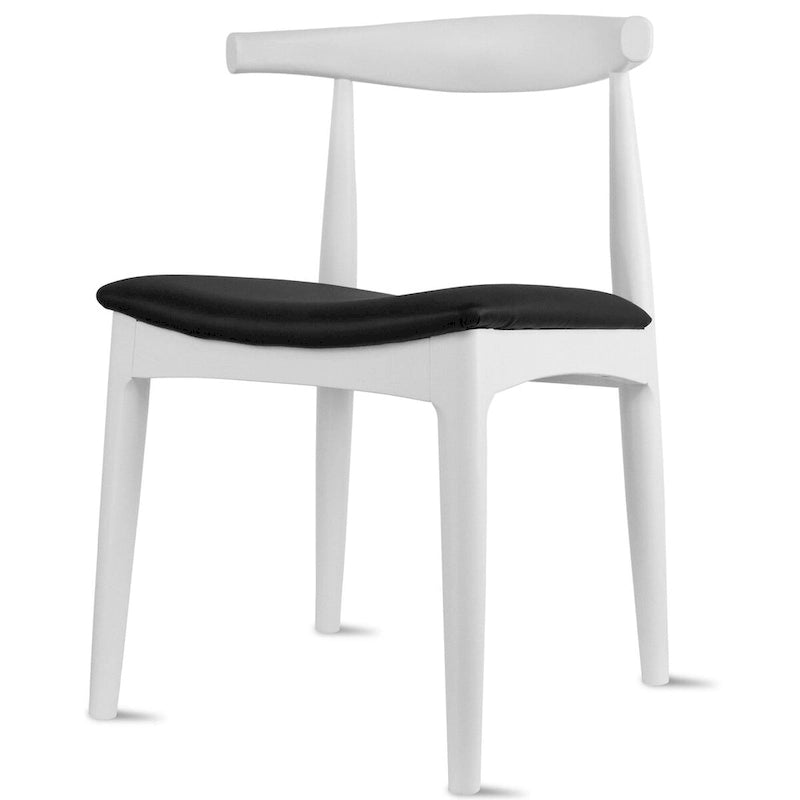 Solid Wood PU Leather Cushion Dining Chair with Padded Seat
