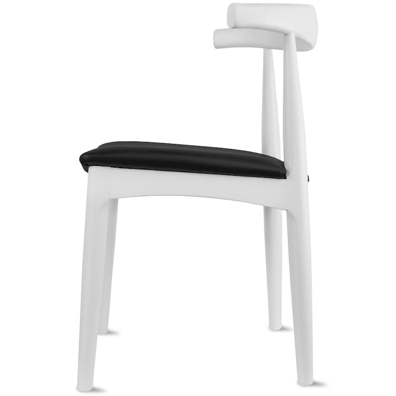 Solid Wood PU Leather Cushion Dining Chair with Padded Seat