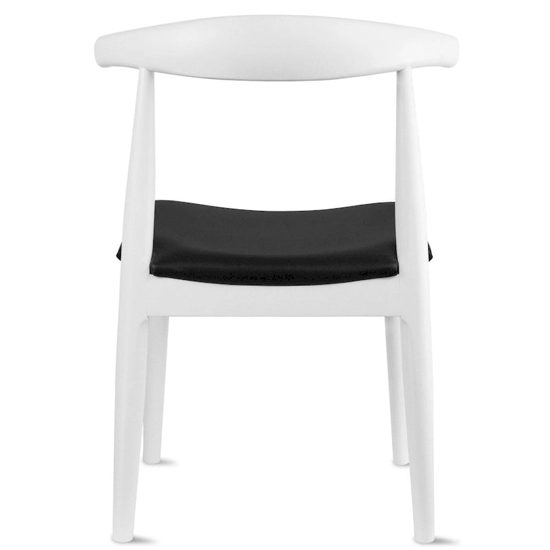 Solid Wood PU Leather Cushion Dining Chair with Padded Seat
