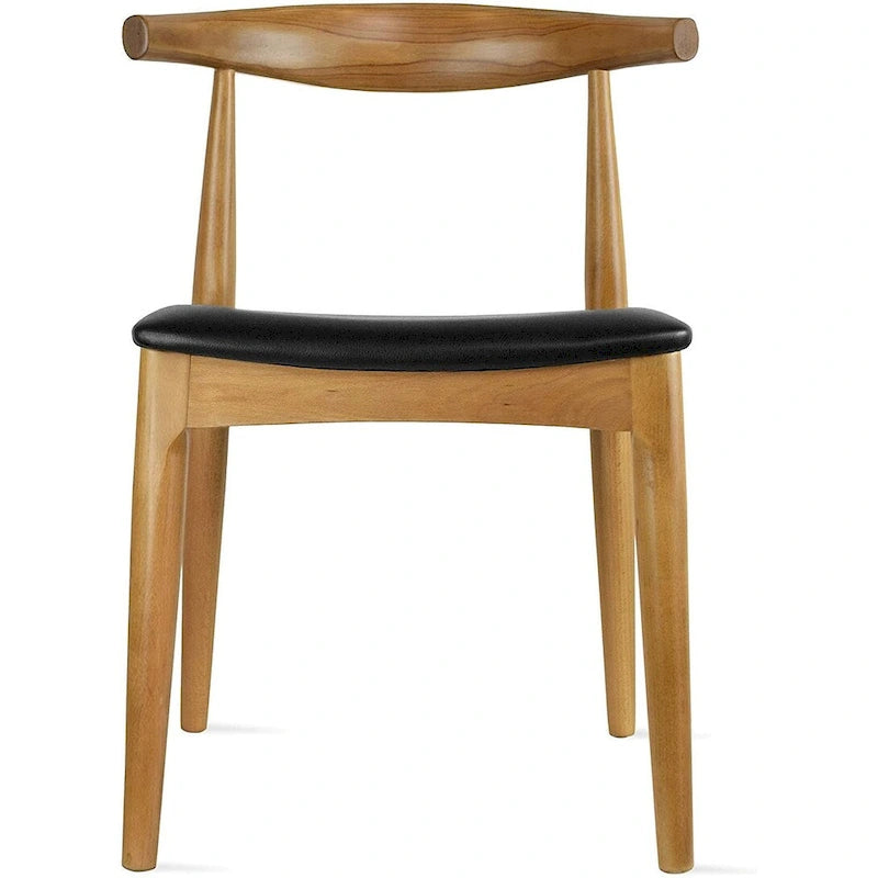 Solid Wood PU Leather Cushion Dining Chair with Padded Seat