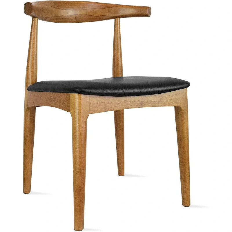Solid Wood PU Leather Cushion Dining Chair with Padded Seat