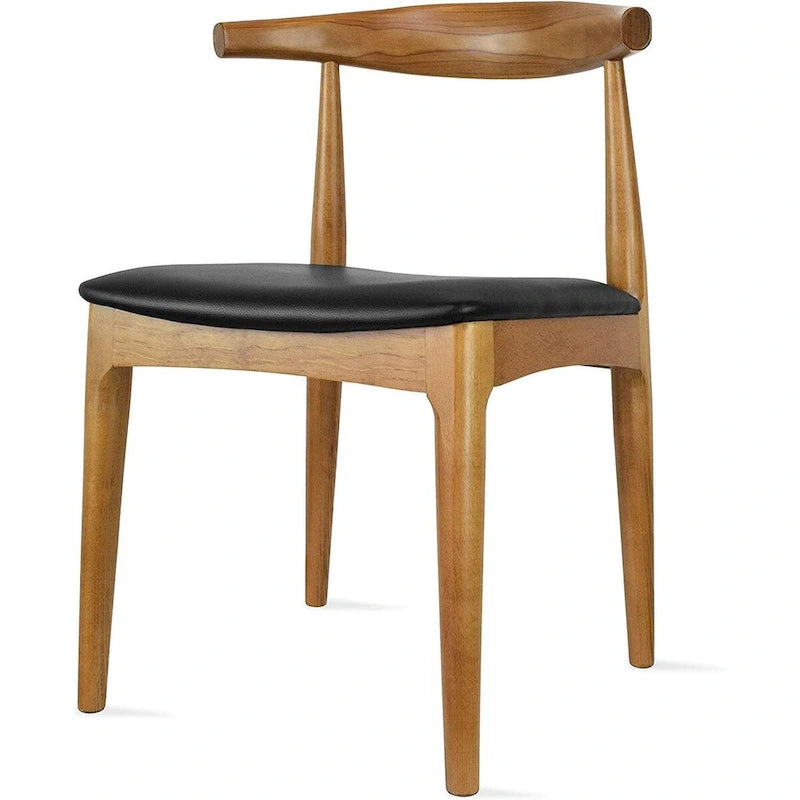 Solid Wood PU Leather Cushion Dining Chair with Padded Seat