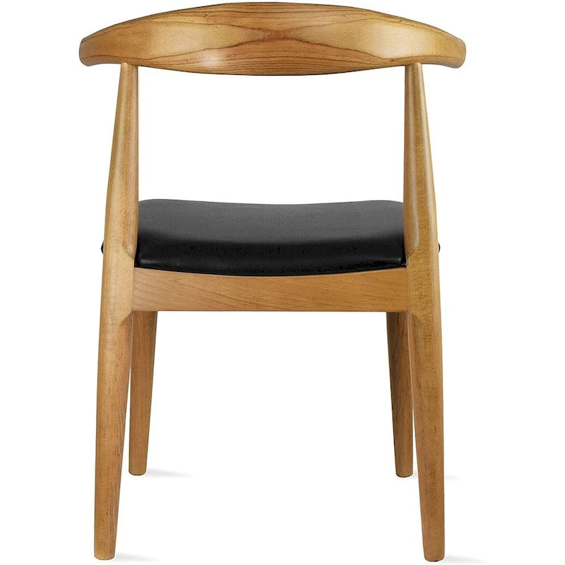 Solid Wood PU Leather Cushion Dining Chair with Padded Seat