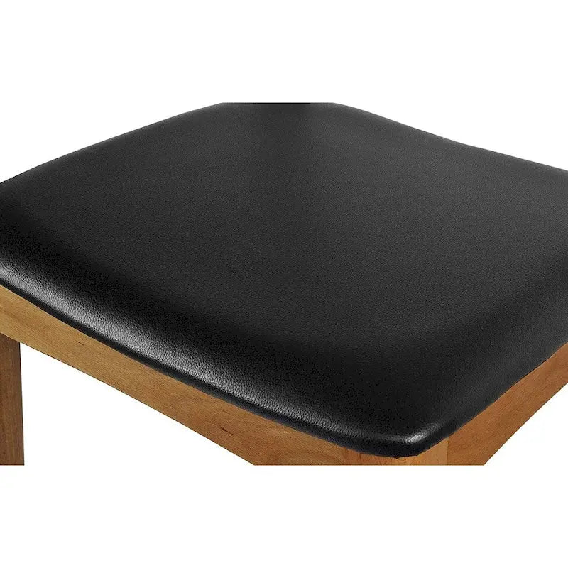 Solid Wood PU Leather Cushion Dining Chair with Padded Seat