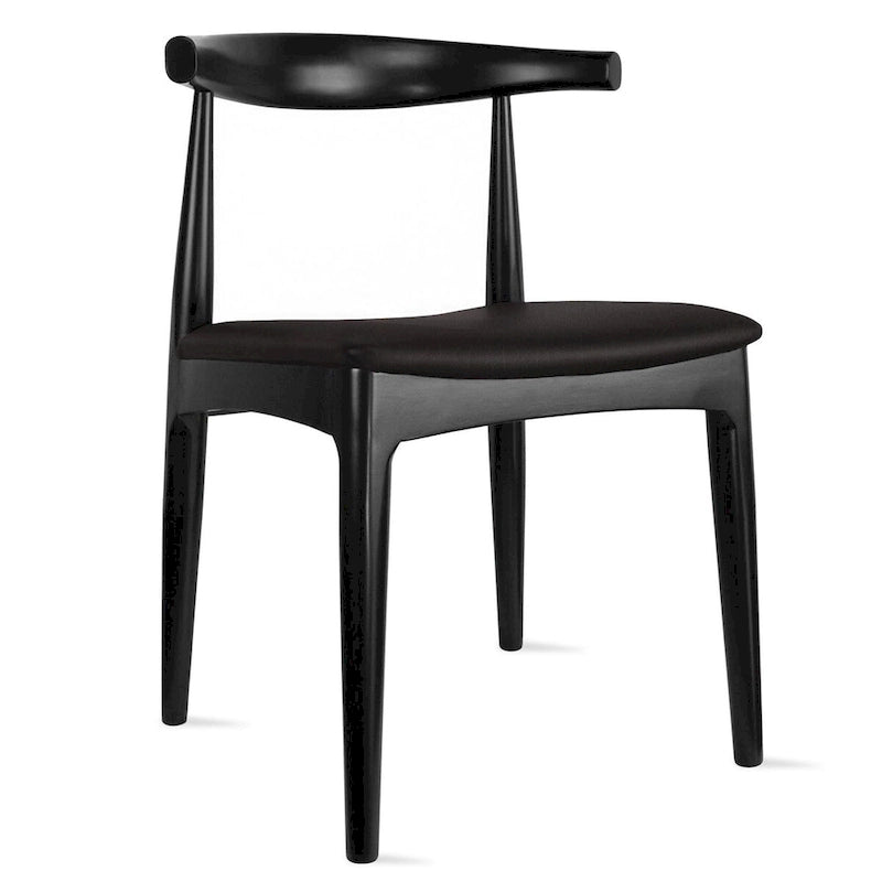 Solid Wood PU Leather Cushion Dining Chair with Padded Seat